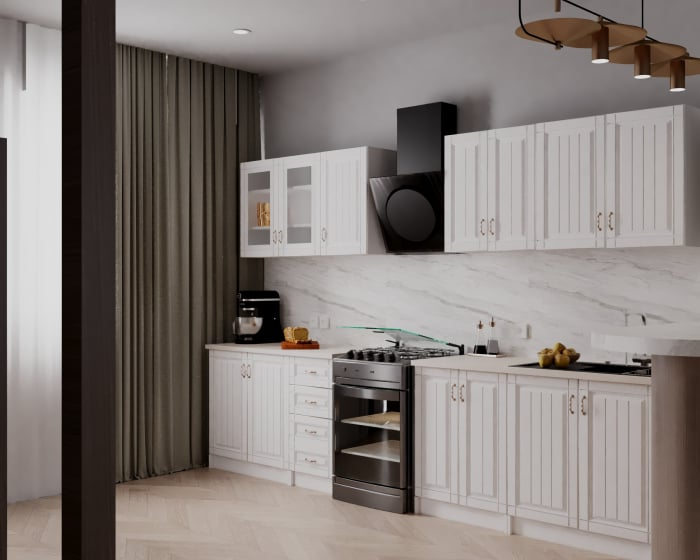 Bucatarie Provence 2.6m MDF alba - mobila bucatarie moderna [3]