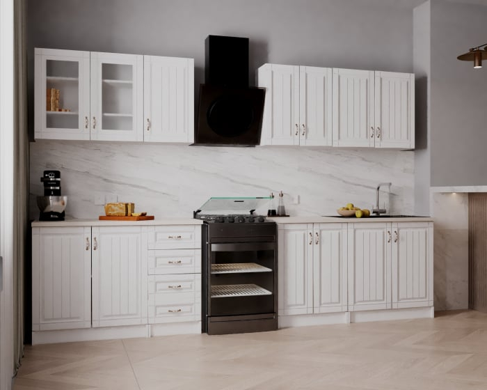 Bucatarie Provence 2.6m MDF alba - mobila bucatarie moderna [4]