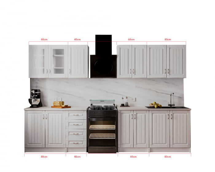 Bucatarie Provence 2.6m MDF alba - mobila bucatarie moderna [7]