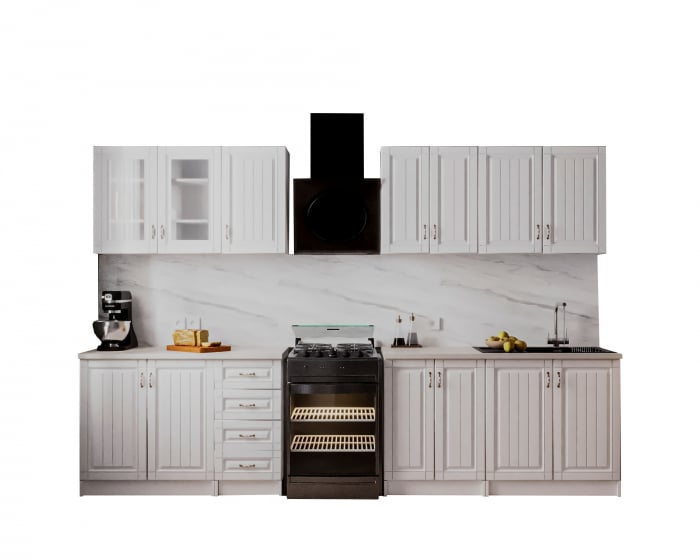 Bucatarie Provence 2.6m MDF alba - mobila bucatarie moderna [2]