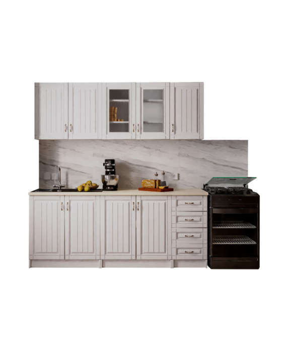 Mobila Bucatarie Provence 200 cm  MDF Alb - Bucatarie completa [5]