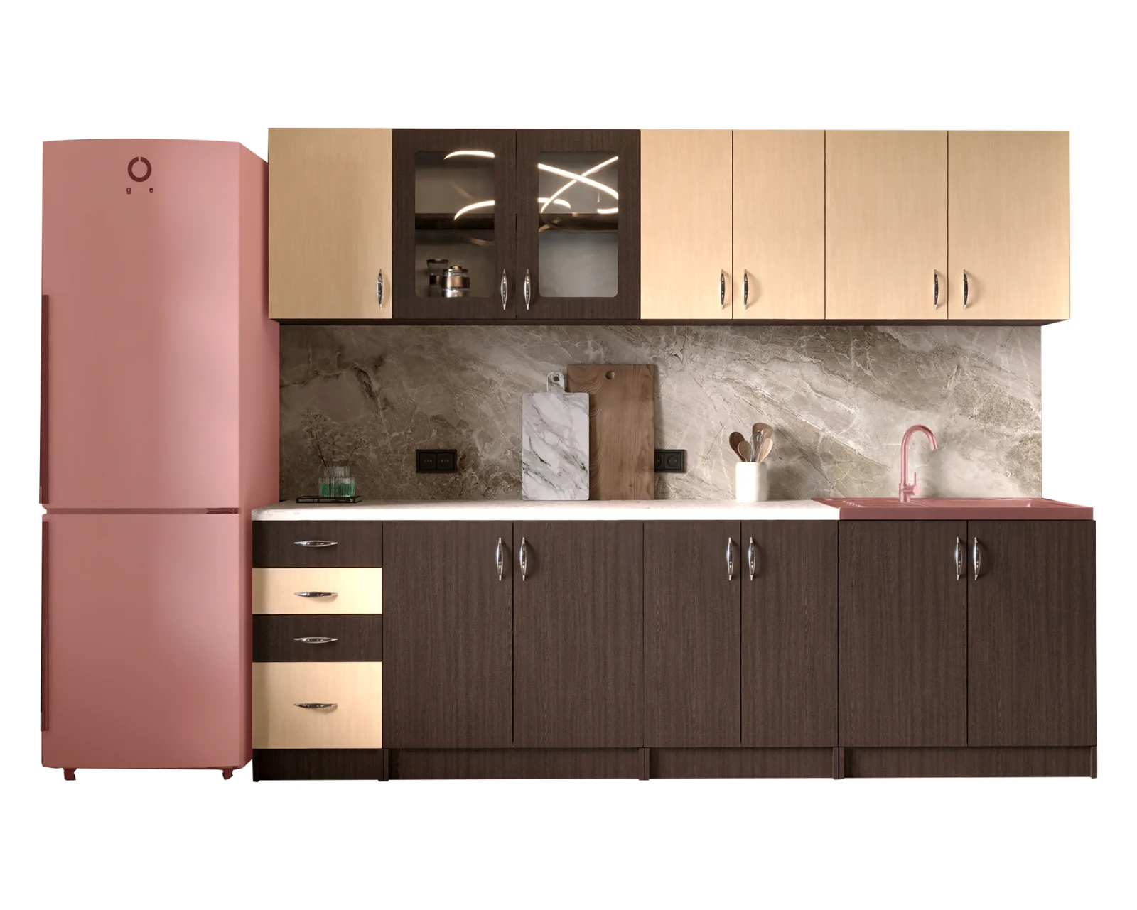 bucatarie venus ro 2.6m wenge mesteacan mobilier modern [3]