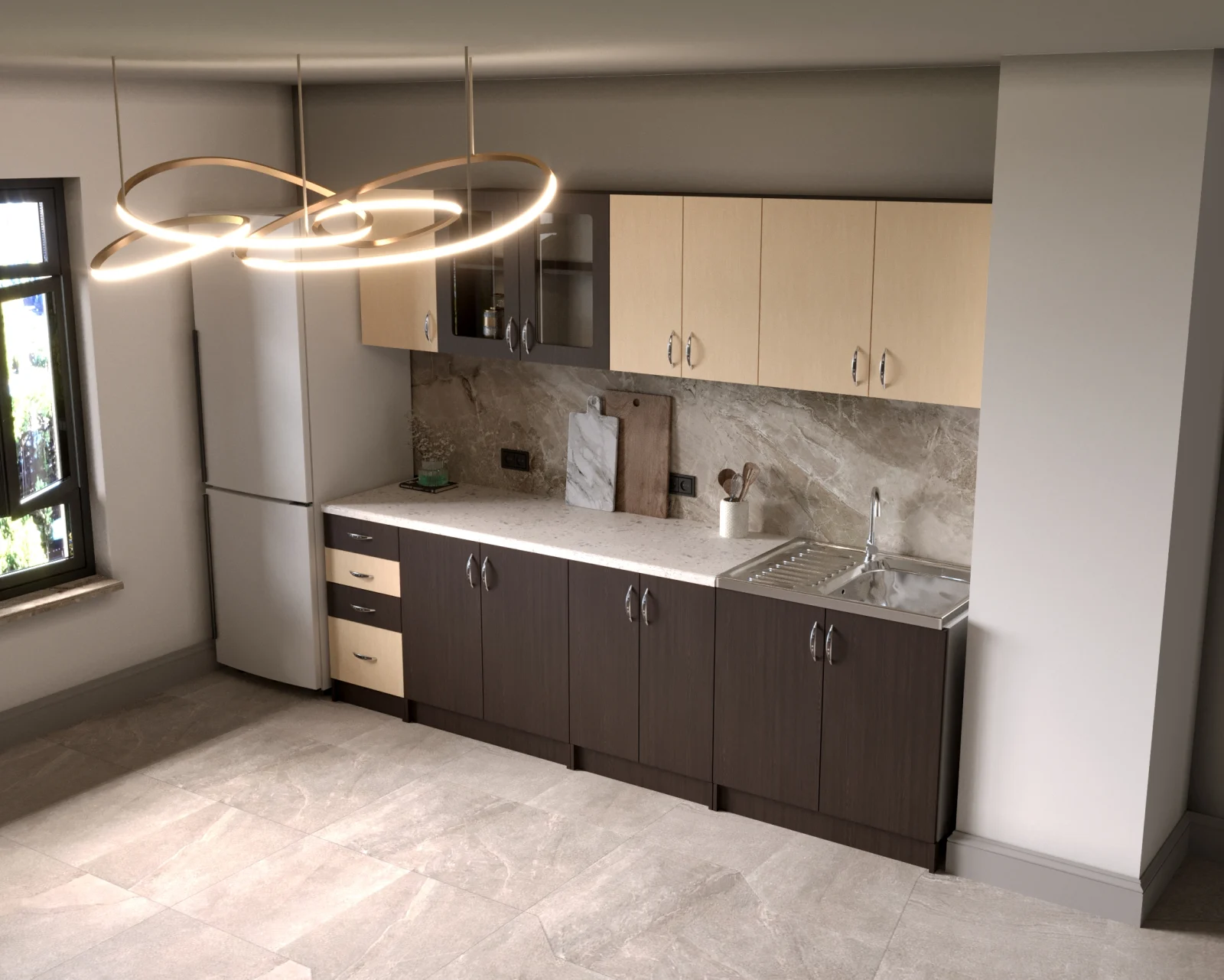 bucatarie venus ro 2.6m wenge mesteacan mobilier modern [5]