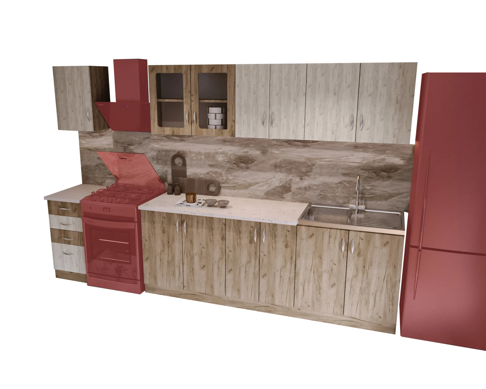 Bucatarie Venus 2.6m K001 K002 - mobila bucatarie moderna [2]