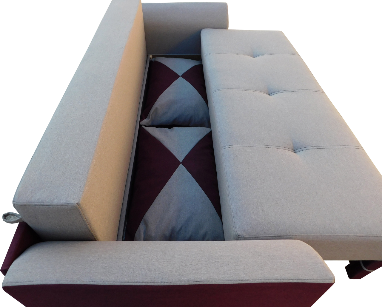 Canapea extensibila Delia Gri/Bordo [4]