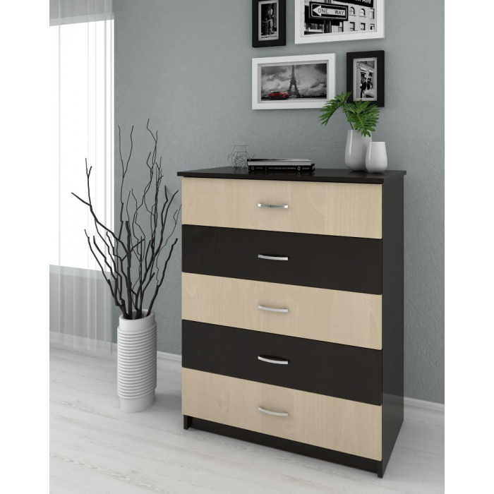 Comoda 5 sertare wenge+mesteacan [2]