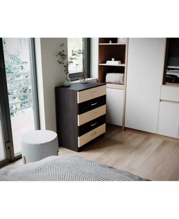 Comoda 5 sertare wenge+mesteacan [7]