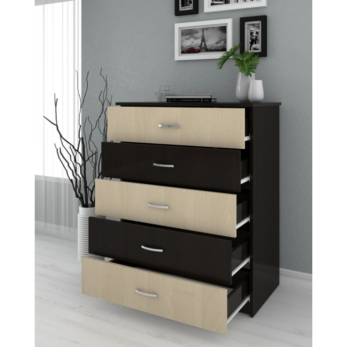 Comoda 5 sertare wenge+mesteacan [3]