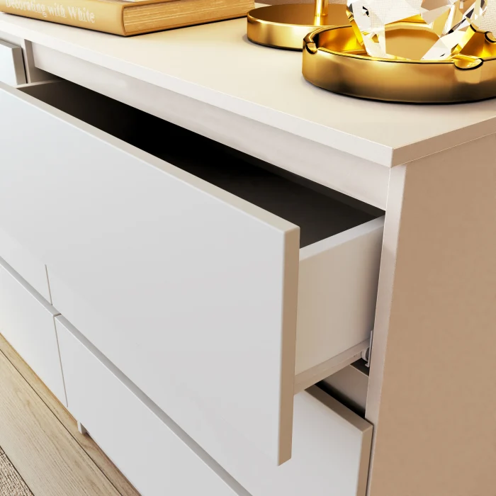 Comoda ARIA 6 sertare, 120x40x77cm, Alb [6]