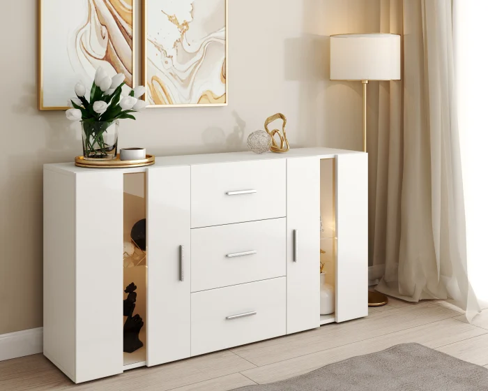 Comoda ARIA Lux, 135x32x72cm, Alb [5]