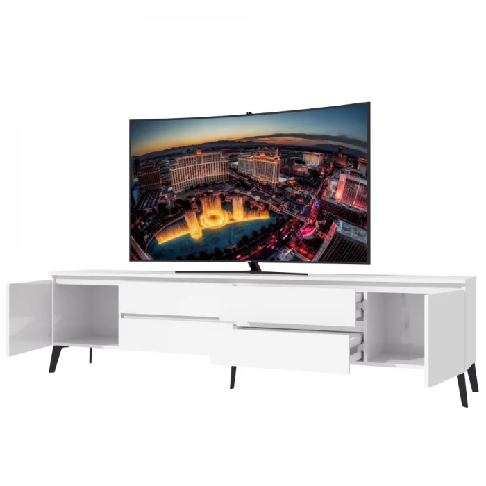 Comoda MP1, 220x40x55 cm, alb acril [3]
