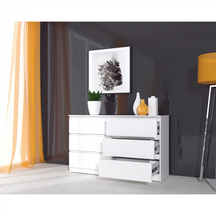 Comoda MP6, 6 Sertare, Alb [2]