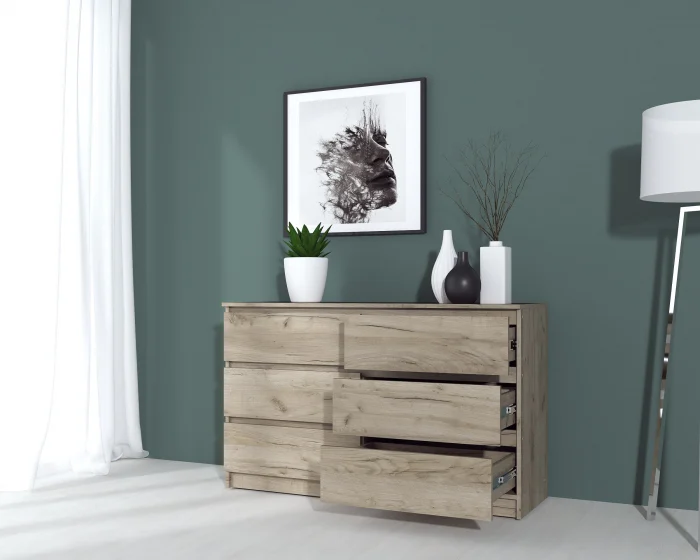 Comoda MP6 6S,130x44x80 cm, Stejar K002 [2]