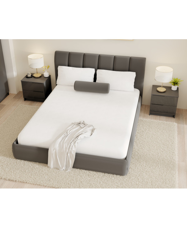 Dormitor Prestige 3U cu pat tapitat - acril antracit [5]