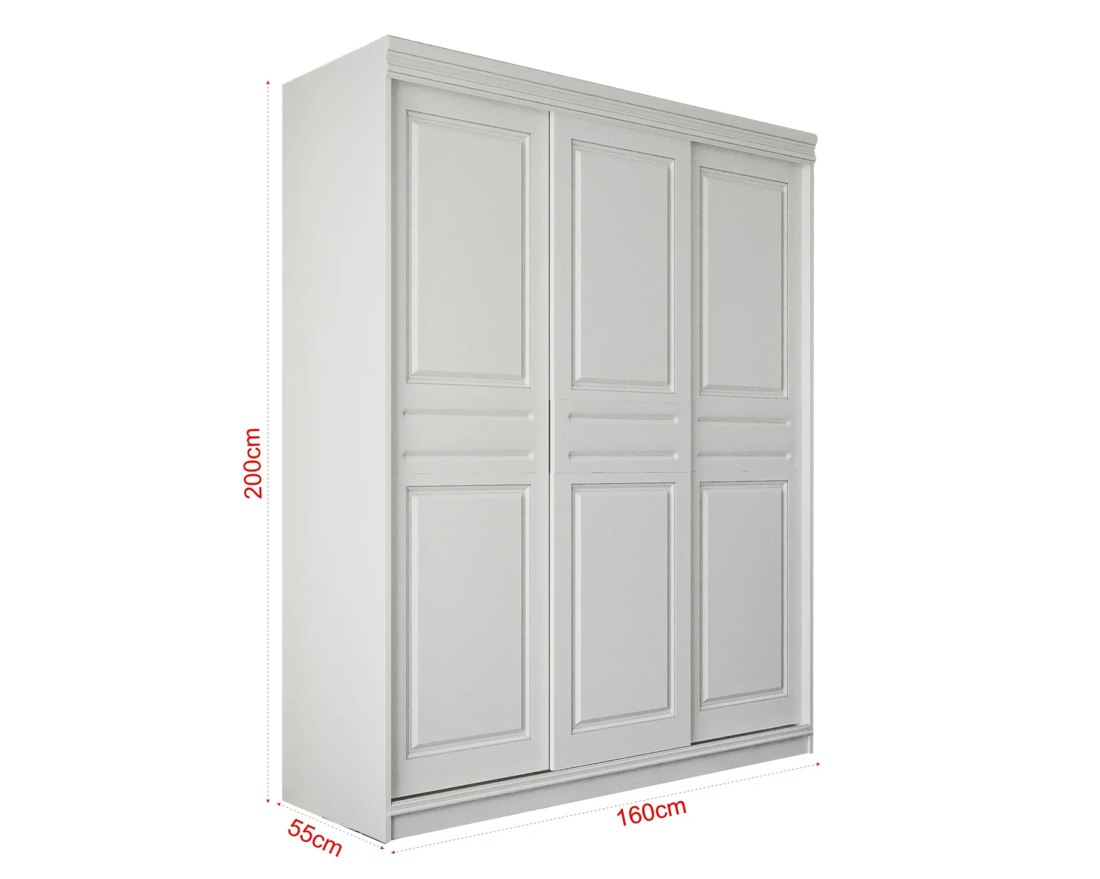 Dressing BD05 Alb, 160x55x200cm [5]