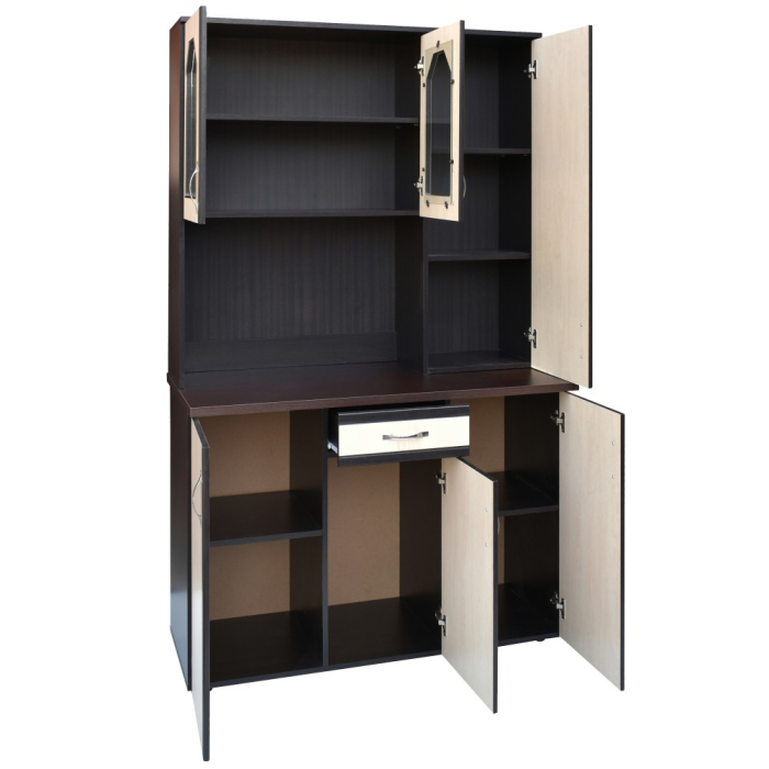 Dulap 120 pal, 121x33/60x197cm wenge+mesteacan [2]