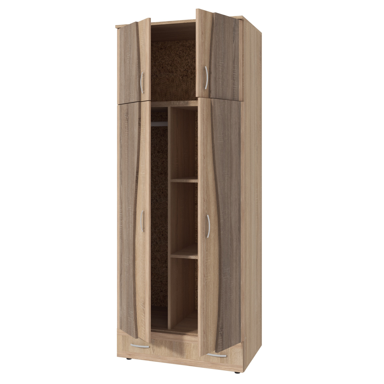 Dulap 2U S cu despartitor, 90x50x198cm, sonoma/truffe [2]