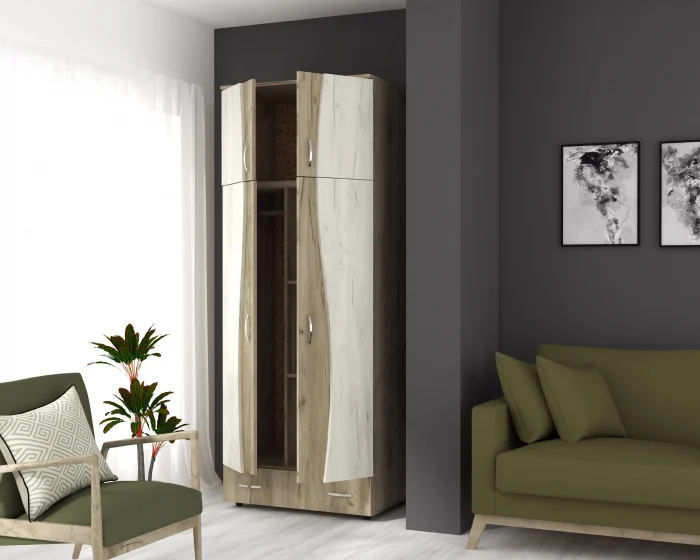 Dulap 2Usi S Cu Despartitor, 90x50x198 cm, k002+k001 [2]