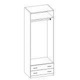 Dulap-4 ( 2U+2S ) Ro, 74x54x212 cm Wenge+Mesteacan [3]