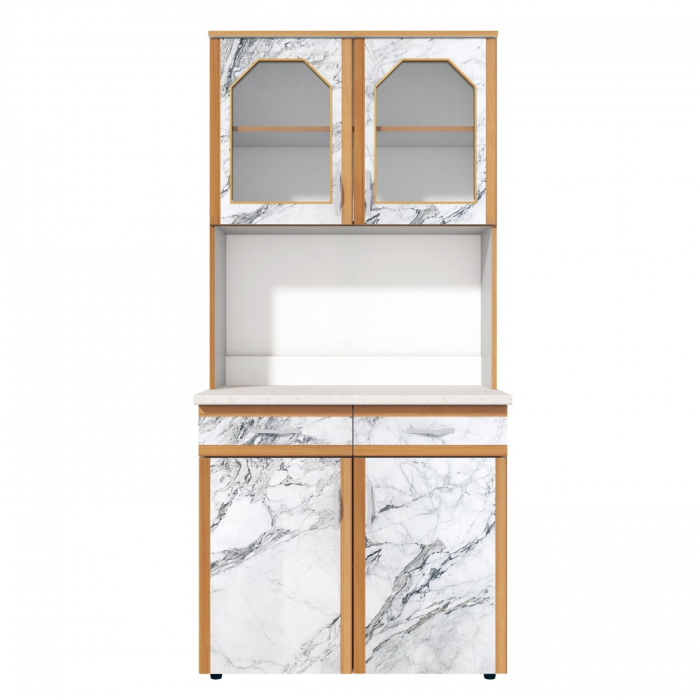 Dulap 90 pal, alb+pietra bianco 91x33/60x197cm [4]