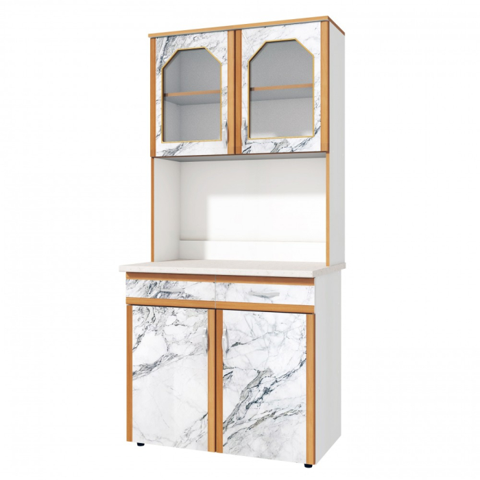 Dulap 90 pal, alb+pietra bianco 91x33/60x197cm [3]