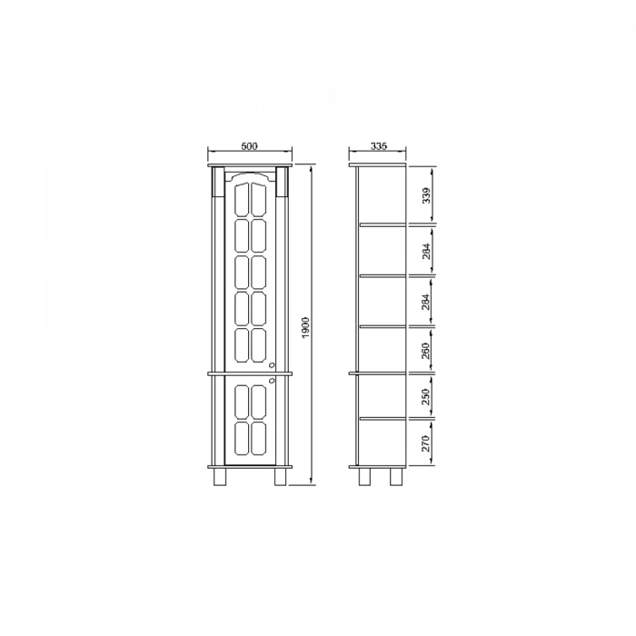 Dulap baie Versailles, 50x190x33cm, Aur [2]
