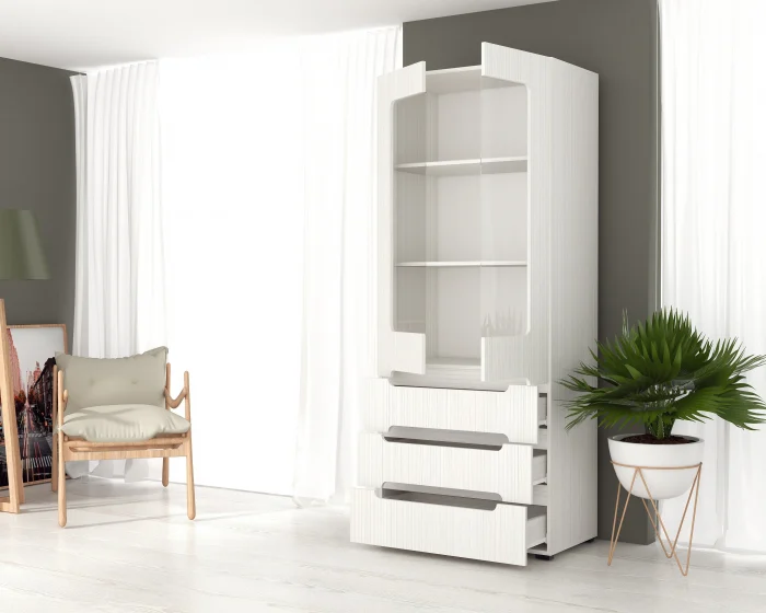 Dulap Stil-21, 80x46x195 cm, Alb [2]