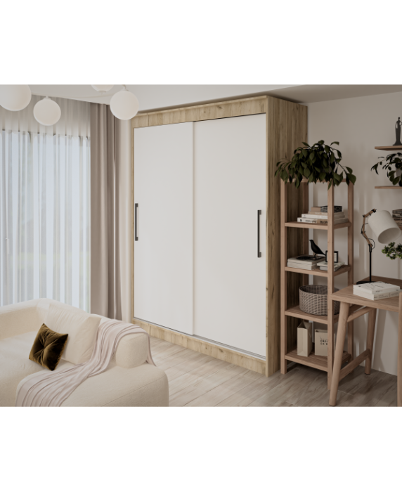 Dulap UC MP1, 150x60x200cm, Stejar K002/Alb [10]