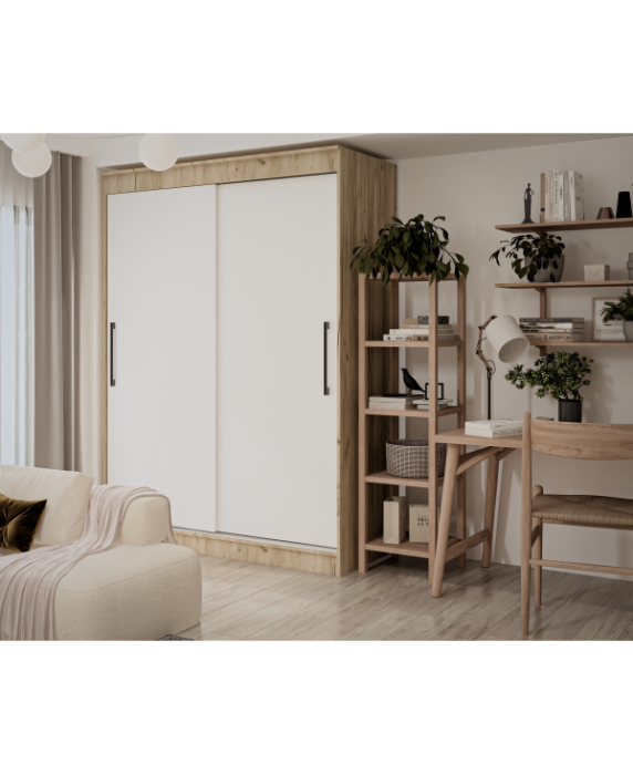 Dulap UC MP1, 150x60x200cm, Stejar K002/Alb [11]