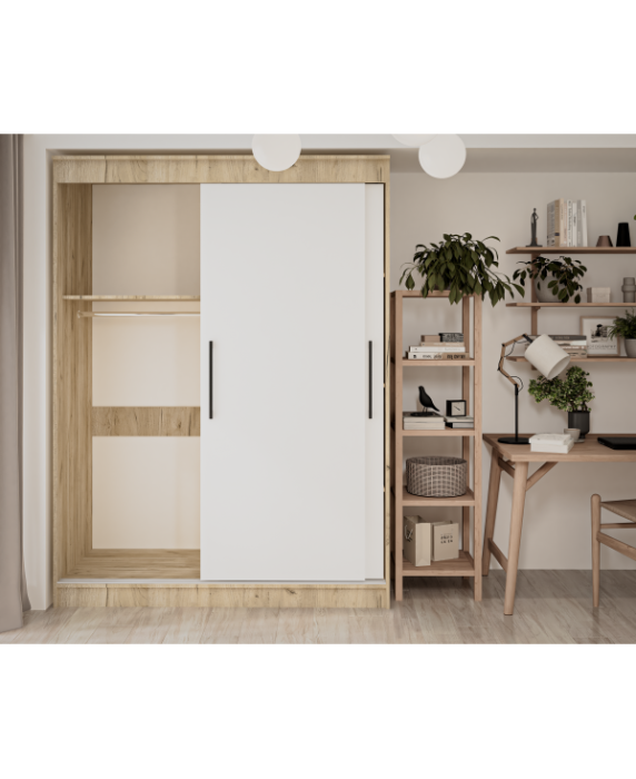 Dulap UC MP1, 150x60x200cm, Stejar K002/Alb [9]