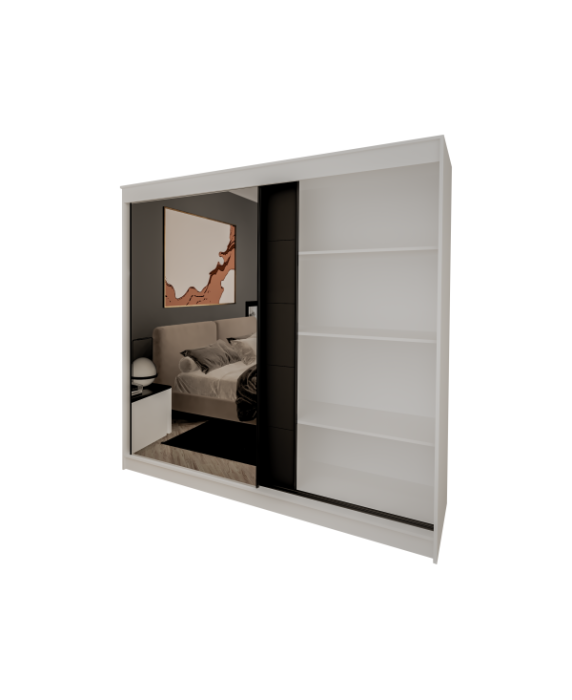 Dulap UC MP3, 200x60x200cm, Alb/Antracit [14]