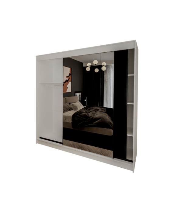 Dulap UC MP3, 200x60x200cm, Alb/Antracit [13]