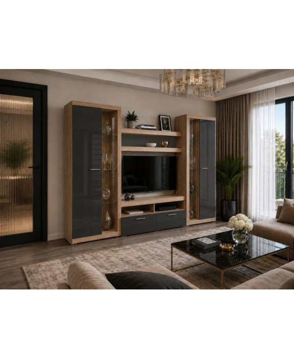 LIVING SONATA SONOMA+GRI ANTRACIT, 280x43x197cm [2]