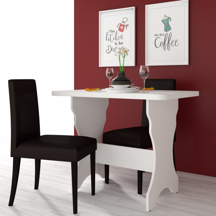 Masa bucatarie KC-2 ro,90x60x73 cm, alb [2]