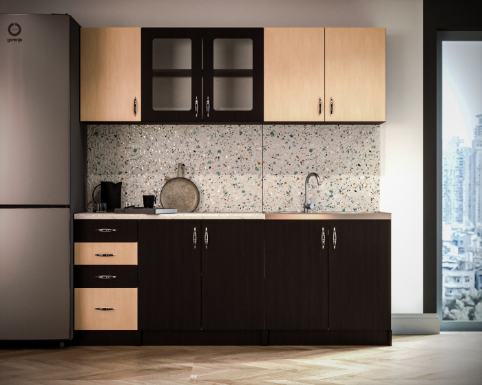 bucatarie venus ro 2.0m wenge mesteacan mobilier compact [1]