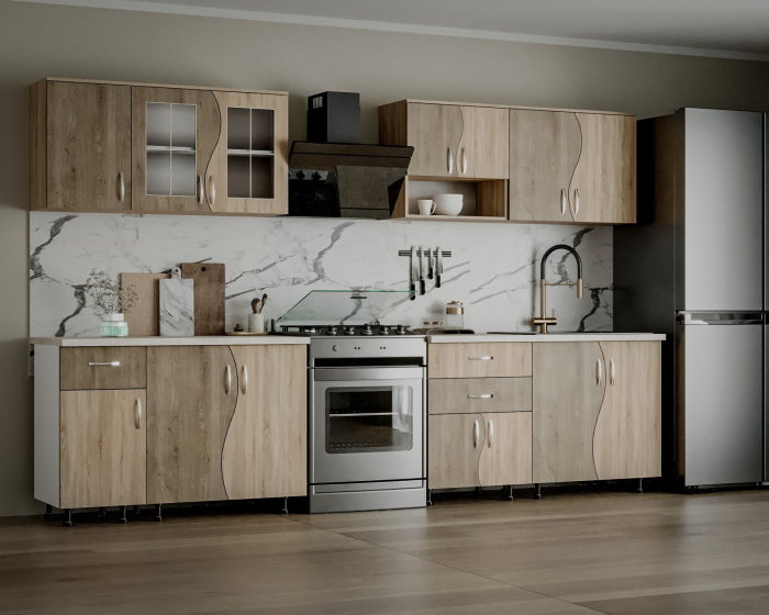 Bucatarie Paula S 2.6m sonoma si trufe - mobila bucatarie moderna [2]