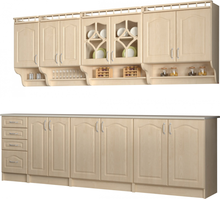 Mobila Bucatarie 260cm Mesteacan Alfa Mebel - Set Mobilier Bucatarie [2]