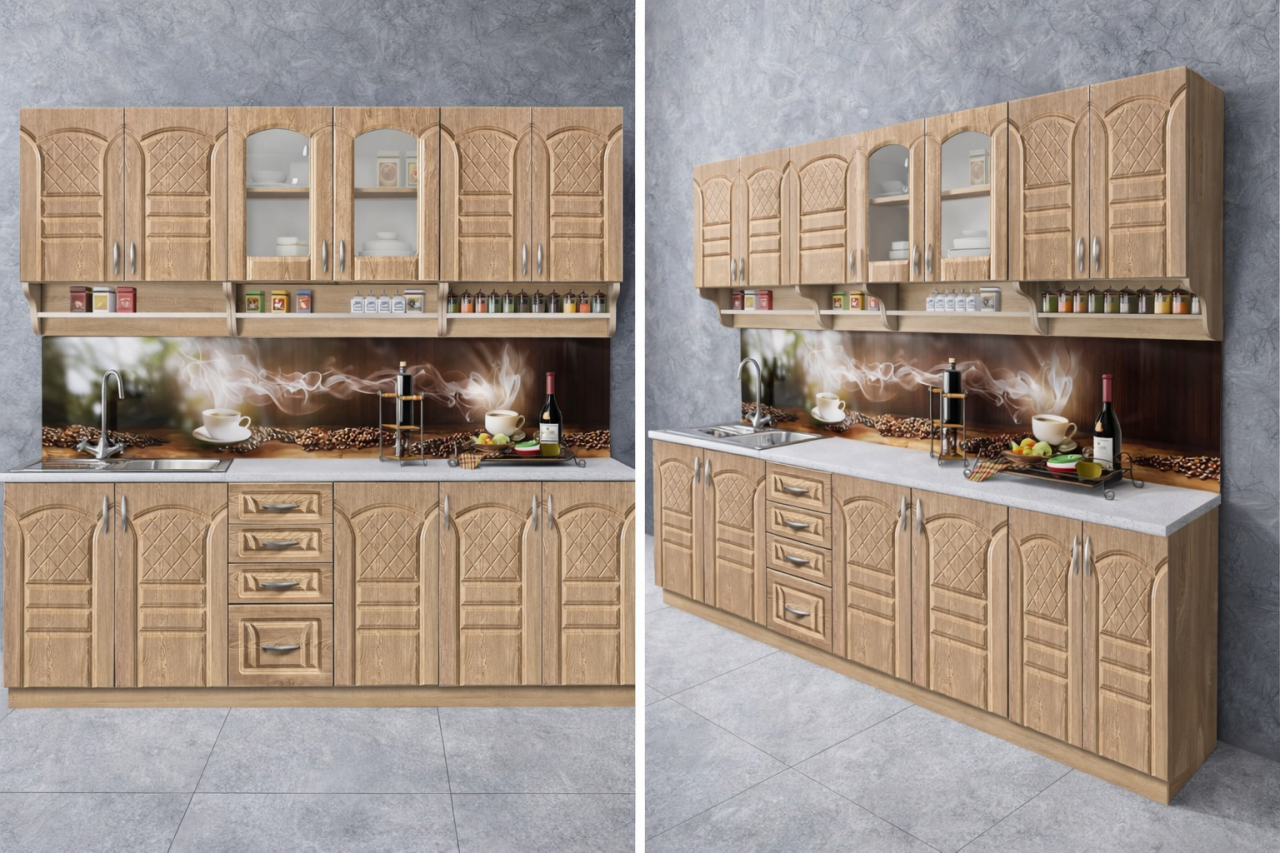 Mobila Bucatarie Korona Miz 260 cm MDF Sonoma - Set Mobilier Bucatarie [2]