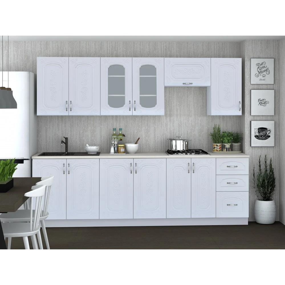 Mobila Bucatarie Liza 260 cm MDF alb - Bucatarie completa [6]