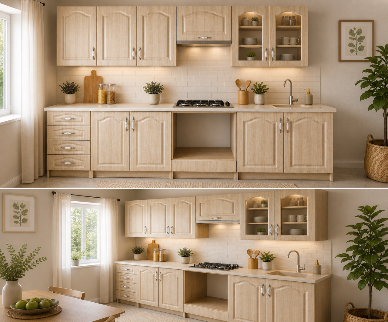 Mobila Bucatarie Olea 260 cm  MDF Mesteacan - Set mobilier bucatarie [2]