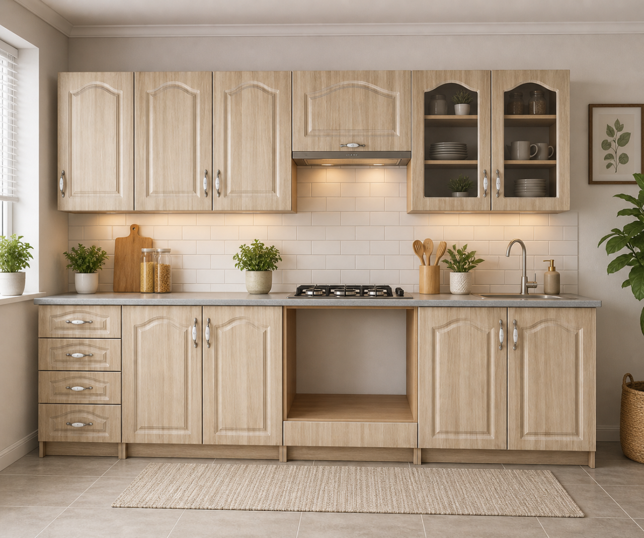 Mobila Bucatarie Olea 260 cm  MDF Mesteacan - Set mobilier bucatarie [5]