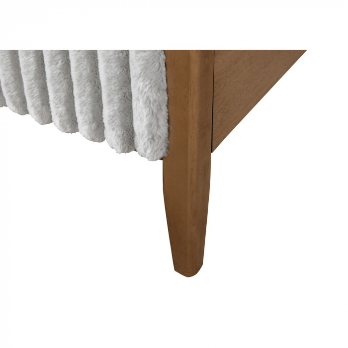 Pat tapitat din lemn Siera 140x200 culoare Gri [4]