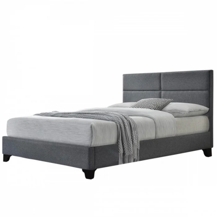 Pat tapitat Houston 140x200cm, suport saltea inclus, culoare Gri [2]