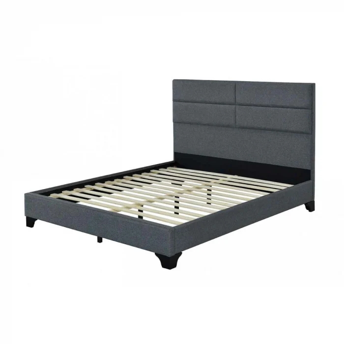 Pat tapitat Houston 140x200cm, suport saltea inclus, culoare Gri [3]