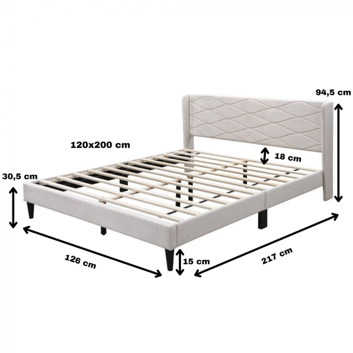 Pat tapitat Maya, 120x200cm, Bej [3]