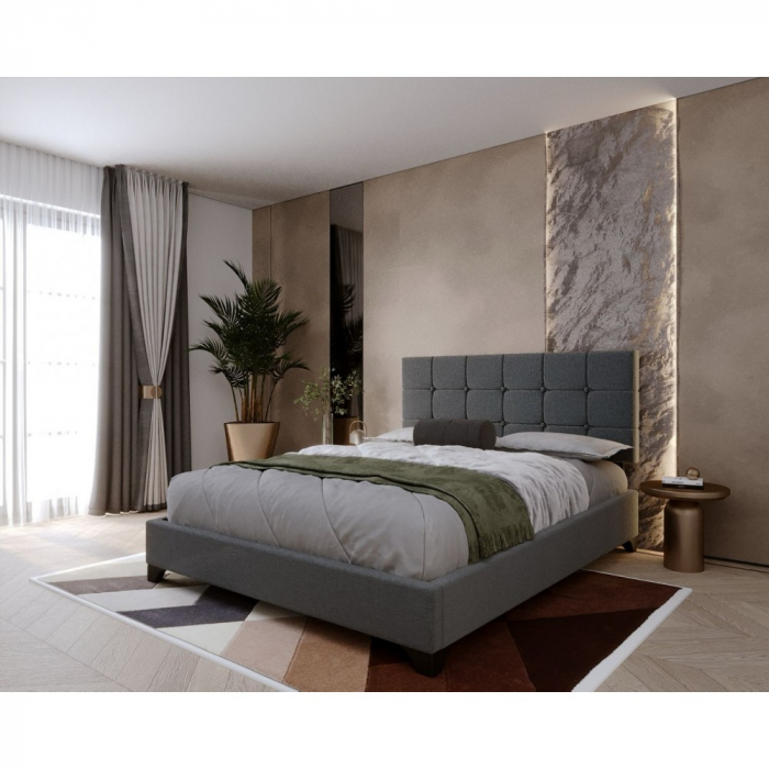 Pat tapitat Modern 160x200cm culoare Gri [10]