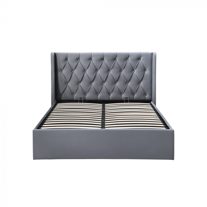 Pat tapitat Prestige 1 160x200 spatiu de depozitare culoare Gri [5]