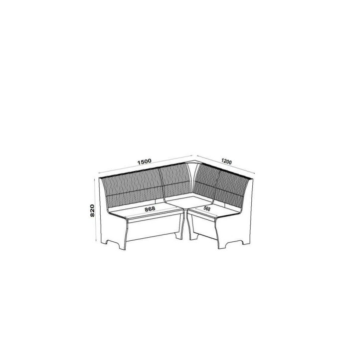 Set coltar bucatarie Tunis ,cu masa si 2 tabureti sonoma [3]