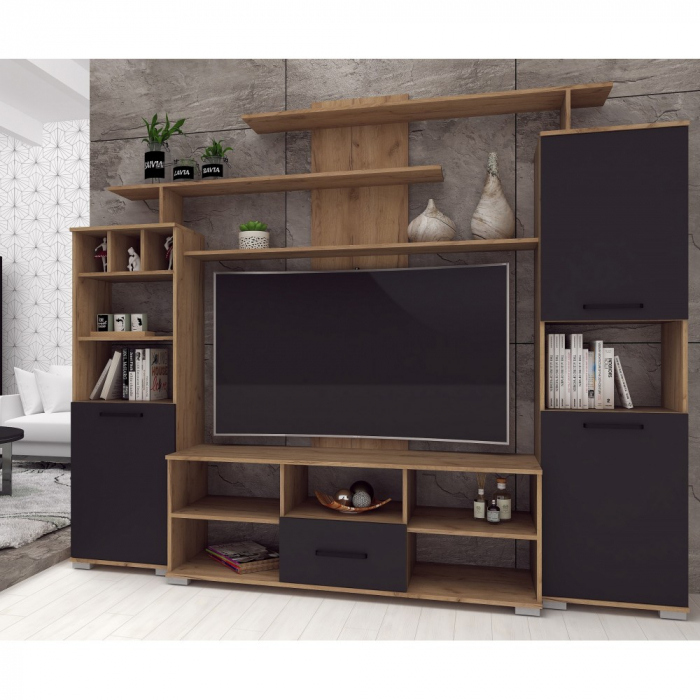 Set living Geo , 247x45x210 cm, stejar k003 / antracit [3]