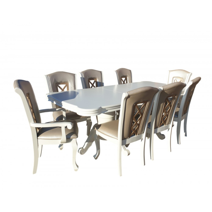 Set masa 3514T + 6 Scaune AC3514 + 2 Scaune AC3514AC ALB [2]